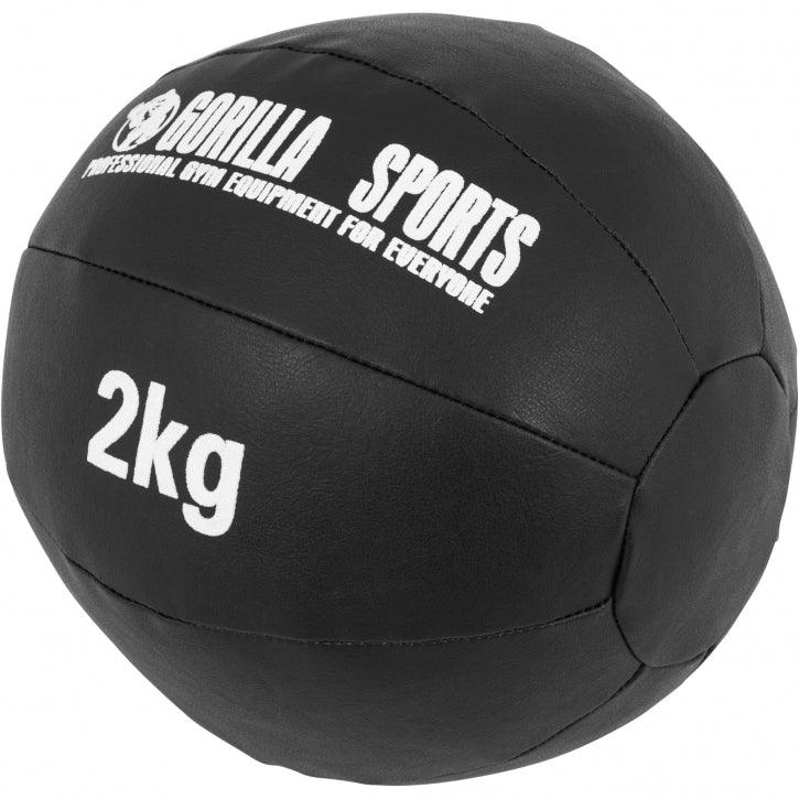 Medizinball aus Leder in Schwarz 1 - 10 kg - Gorilla Sports DE