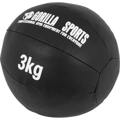 Medizinball aus Leder in Schwarz 1 - 10 kg - Gorilla Sports DE