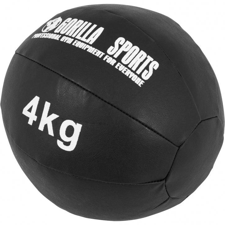 Medizinball aus Leder in Schwarz 1 - 10 kg - Gorilla Sports DE