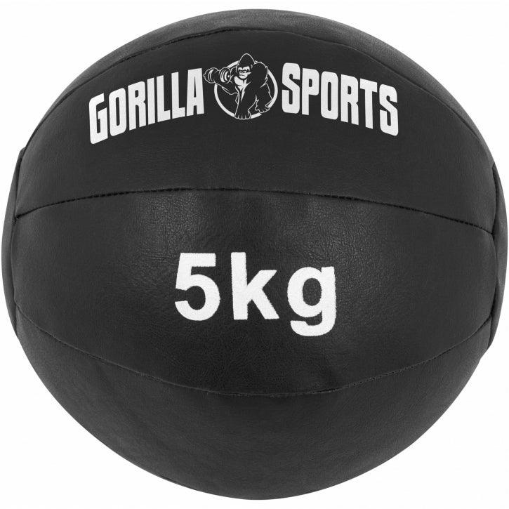 Medizinball aus Leder in Schwarz 1 - 10 kg - Gorilla Sports DE