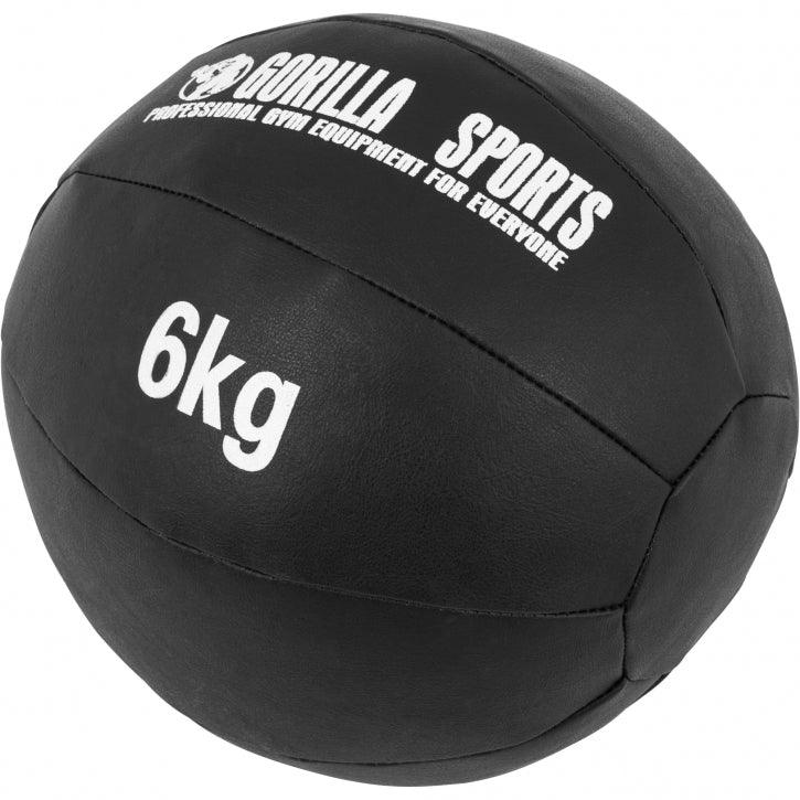 Medizinball aus Leder in Schwarz 1 - 10 kg - Gorilla Sports DE