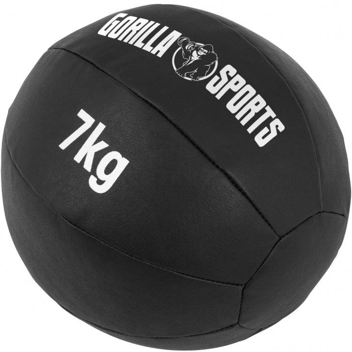 Medizinball aus Leder in Schwarz 1 - 10 kg - Gorilla Sports DE