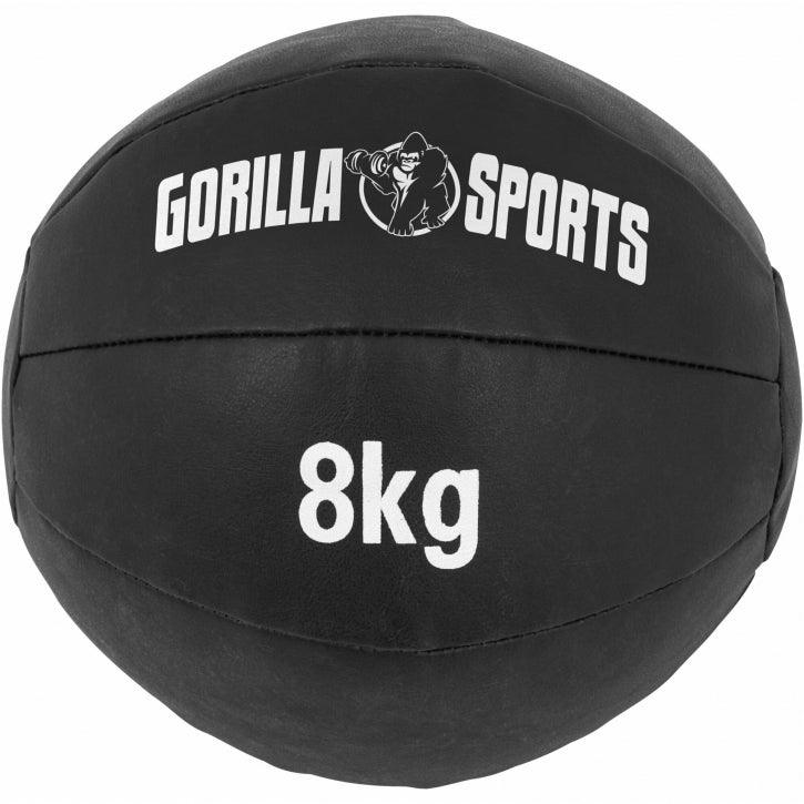 Medizinball aus Leder in Schwarz 1 - 10 kg - Gorilla Sports DE