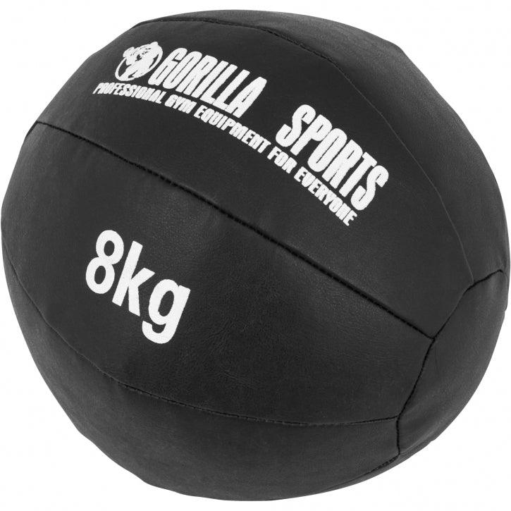 Medizinball aus Leder in Schwarz 1 - 10 kg - Gorilla Sports DE