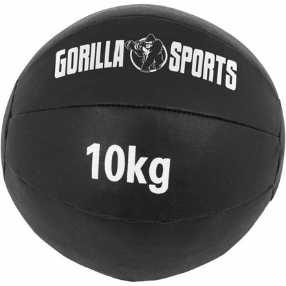 Medizinball aus Leder in Schwarz 1 - 10 kg - Gorilla Sports DE