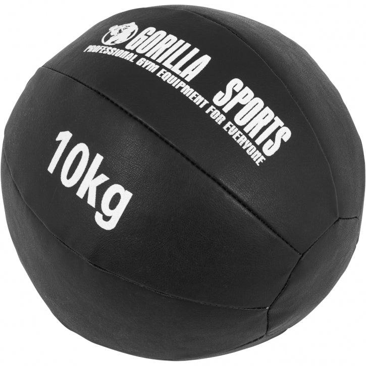 Medizinball aus Leder in Schwarz 1 - 10 kg - Gorilla Sports DE