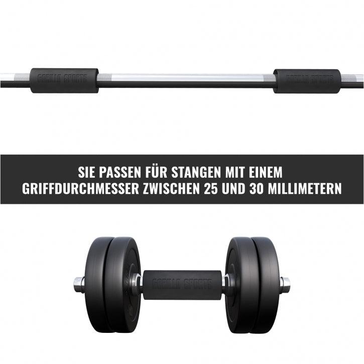 Hantelgriffe aus Silikon in Schwarz - Gorilla Sports DE