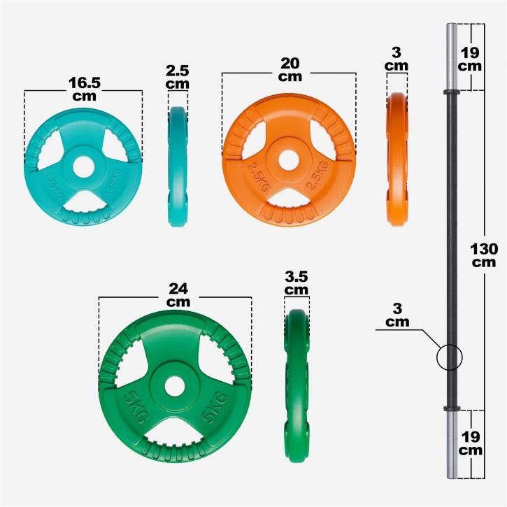 Langhantelset Aerobic Gummi Gripper - Gorilla Sports DE