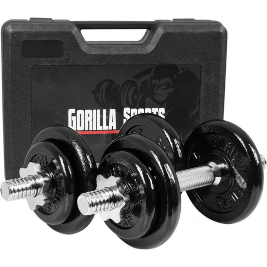 Kurzhantelset 20 kg mit Koffer - Gorilla Sports DE