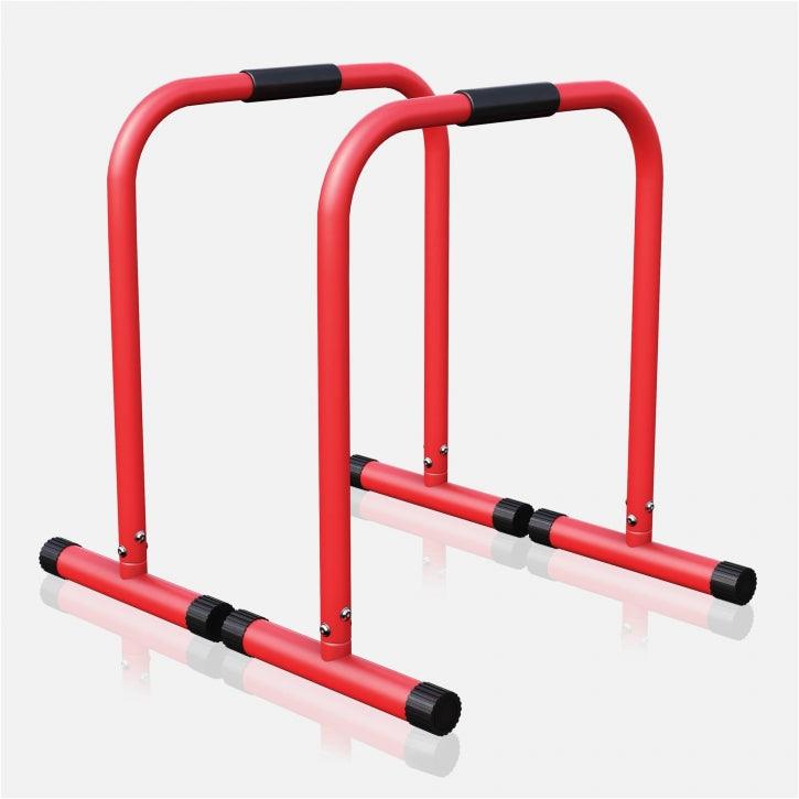 Push-up Stand Bar Parallettes Schwarz/Rot/Blau - Gorilla Sports DE