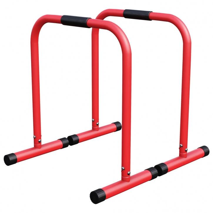 Push-up Stand Bar Parallettes Schwarz/Rot/Blau - Gorilla Sports DE