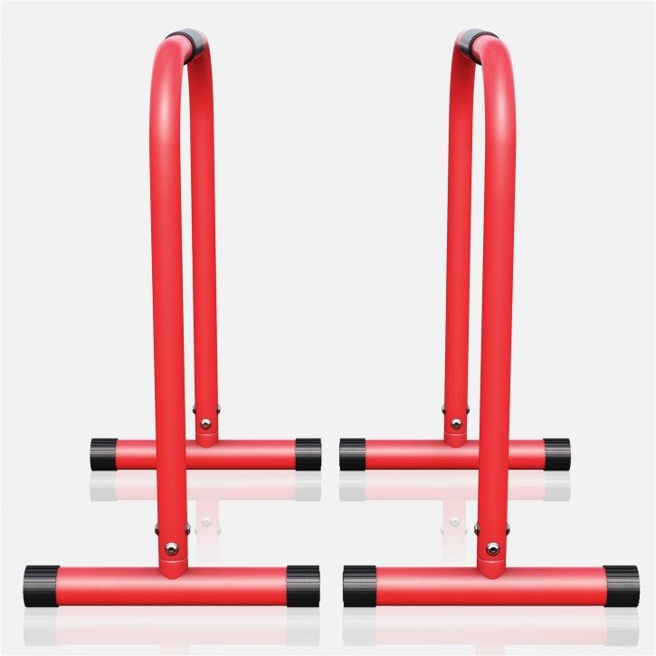 Push-up Stand Bar Parallettes Schwarz/Rot/Blau - Gorilla Sports DE