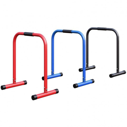 Push-up Stand Bar Parallettes Schwarz/Rot/Blau - Gorilla Sports DE