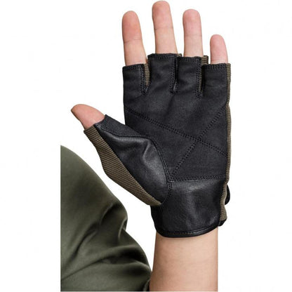 Fitness Handschuhe Leder in Schwarz/Rosa/Khaki - Gorilla Sports DE