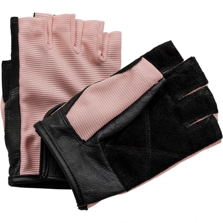 Fitness Handschuhe Leder in Schwarz/Rosa/Khaki - Gorilla Sports DE