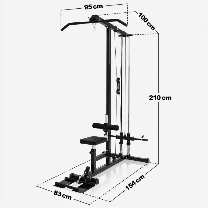 Multi-Lat-Tower in Schwarz - Gorilla Sports DE