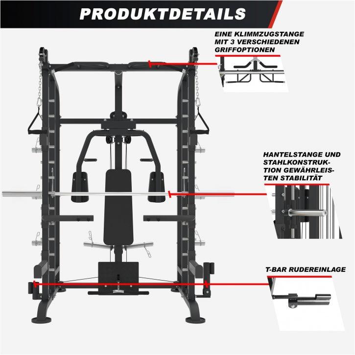 Extended Multifunction Smith Machine schwarz - Gorilla Sports DE