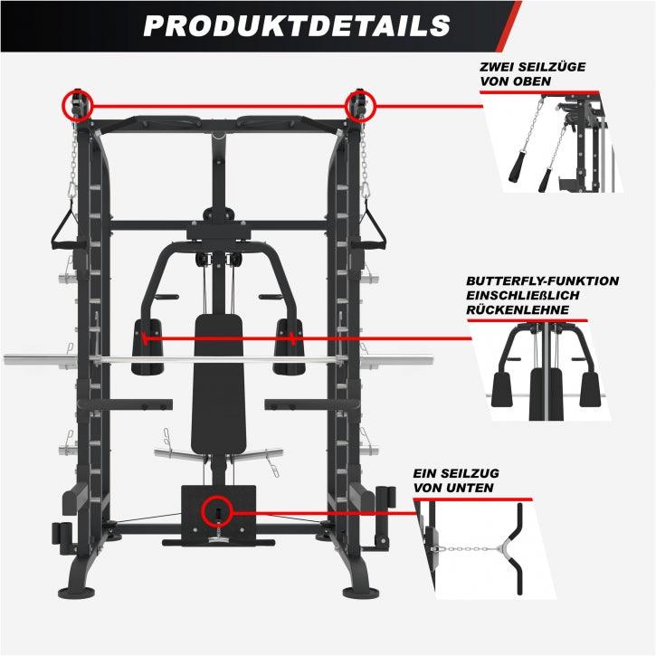 Extended Multifunction Smith Machine schwarz - Gorilla Sports DE