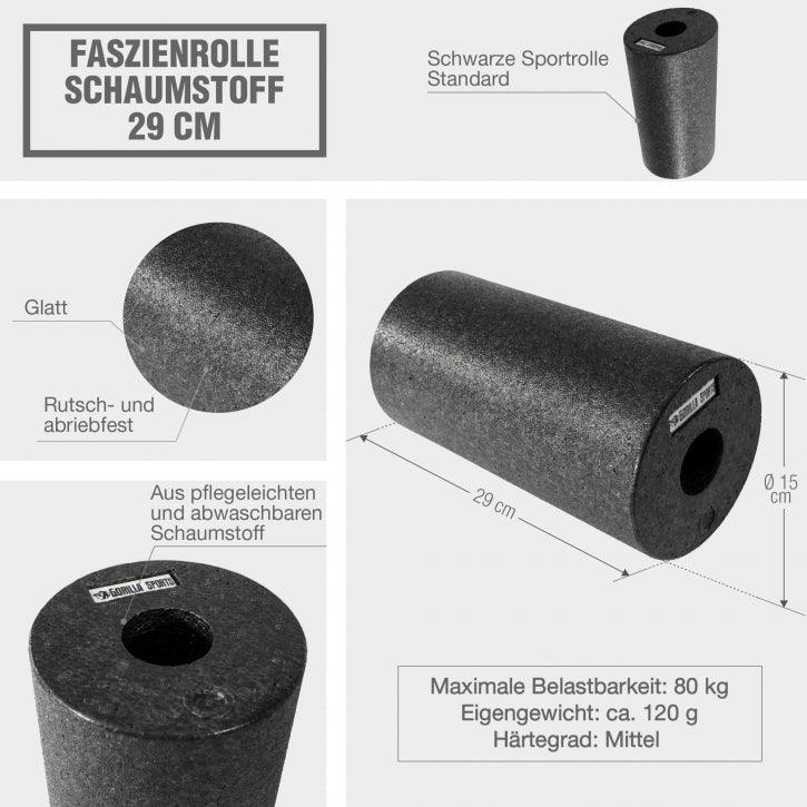 Faszienrolle in schwarz - Gorilla Sports DE