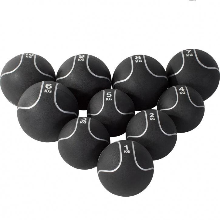 Medizinball Schwarz/Silber 1-10 KG - Gorilla Sports DE