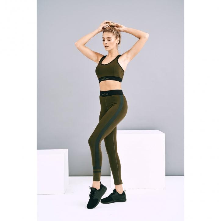 Sport Leggings in Schwarz/Rosa und Schwarz/Olive - Gorilla Sports DE