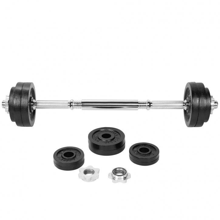 Hantelset Gusseisen 22 kg Verstellbar 2 in 1 - Gorilla Sports DE