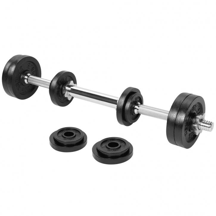 Hantelset Gusseisen 22 kg Verstellbar 2 in 1 - Gorilla Sports DE