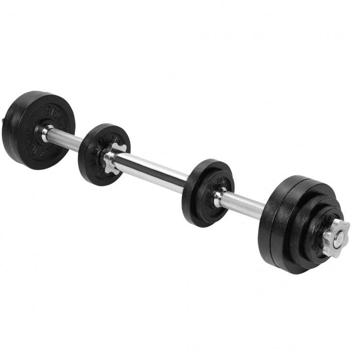 Hantelset Gusseisen 22 kg Verstellbar 2 in 1 - Gorilla Sports DE