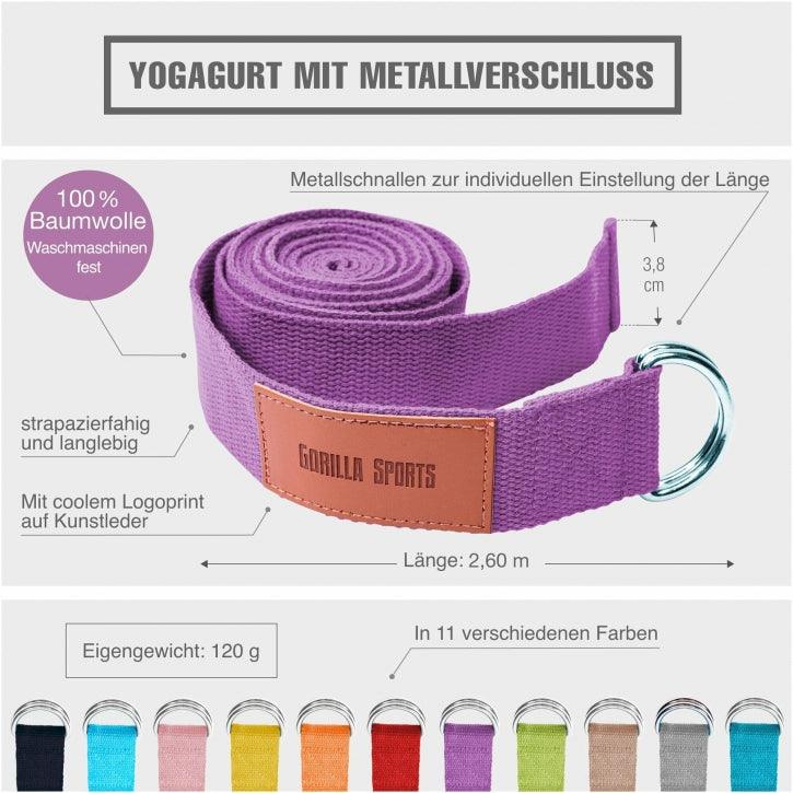 Yogagurt in verschiedenen Farben - Gorilla Sports DE