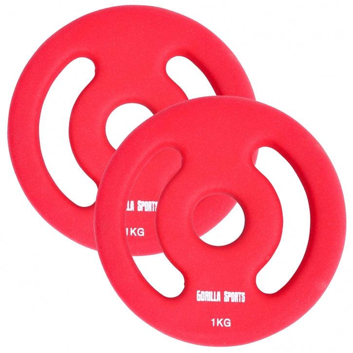 Hantelscheiben Set Neopren 1 - 5 KG - Gorilla Sports DE