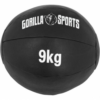 Medizinball aus Leder in Schwarz 1 - 10 kg - Gorilla Sports DE