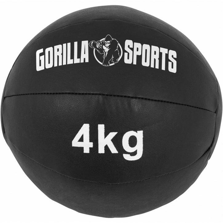 Medizinball aus Leder in Schwarz 1 - 10 kg - Gorilla Sports DE