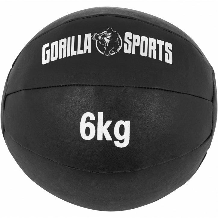 Medizinball aus Leder in Schwarz 1 - 10 kg - Gorilla Sports DE