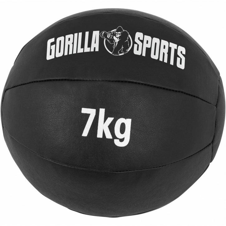 Medizinball aus Leder in Schwarz 1 - 10 kg - Gorilla Sports DE