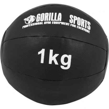 Medizinball aus Leder in Schwarz 1 - 10 kg - Gorilla Sports DE