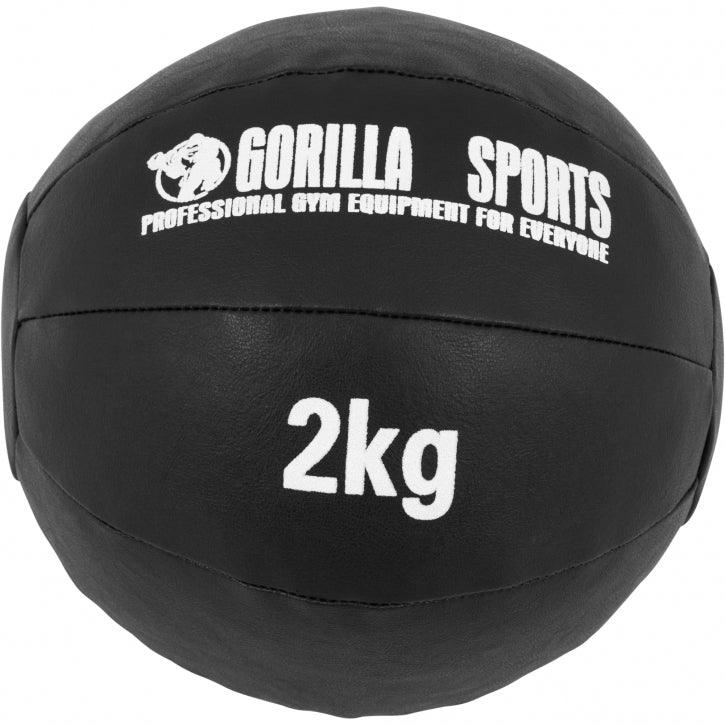 Medizinball aus Leder in Schwarz 1 - 10 kg - Gorilla Sports DE