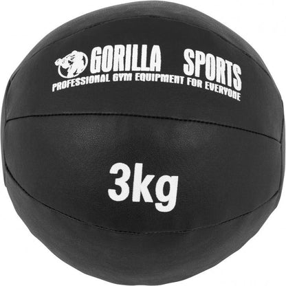 Medizinball aus Leder in Schwarz 1 - 10 kg - Gorilla Sports DE