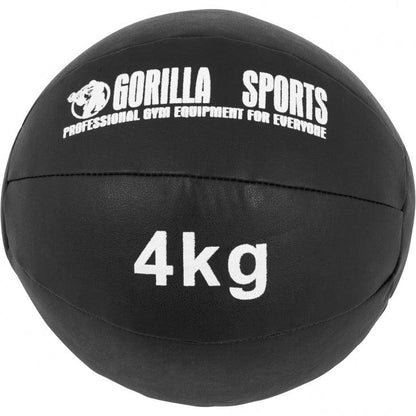 Medizinball aus Leder in Schwarz 1 - 10 kg - Gorilla Sports DE