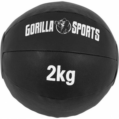 Medizinball aus Leder in Schwarz 1 - 10 kg - Gorilla Sports DE