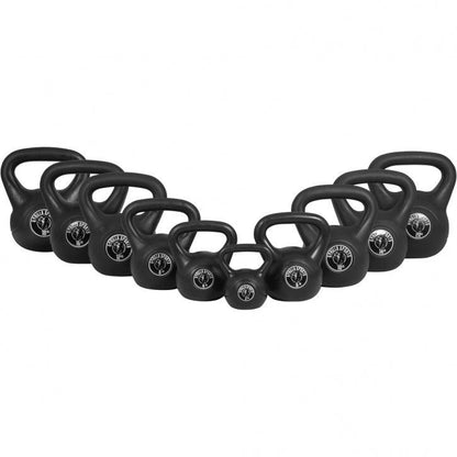 Kettlebell aus Kunststoff 10-45 Pfund (4,5-20,4 kg), Schwarz - Gorilla Sports DE