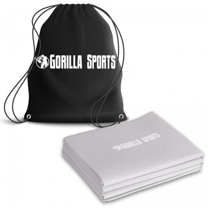 Yogamatte faltbar inkl. Beutel in Rosa/Grau - Gorilla Sports DE