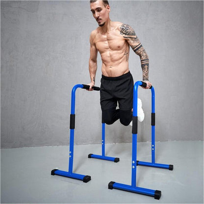 Push Up Stand Dip Barren Schwarz/Rot/Blau - Gorilla Sports DE