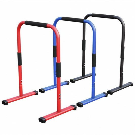 Push Up Stand Dip Barren Schwarz/Rot/Blau - Gorilla Sports DE