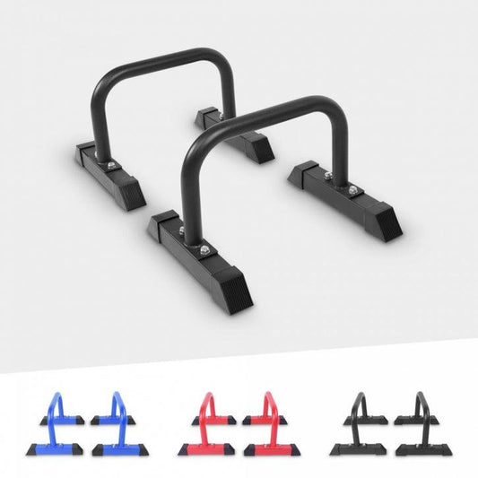 Push Up Parallettes Schwarz/Blau/Rot - Gorilla Sports DE