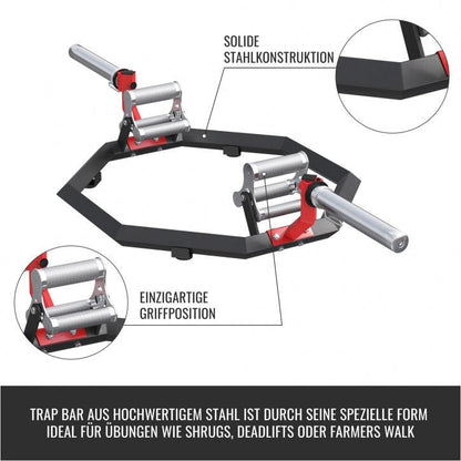 Multi Grip Trap Bar schwarz/rot - Gorilla Sports DE