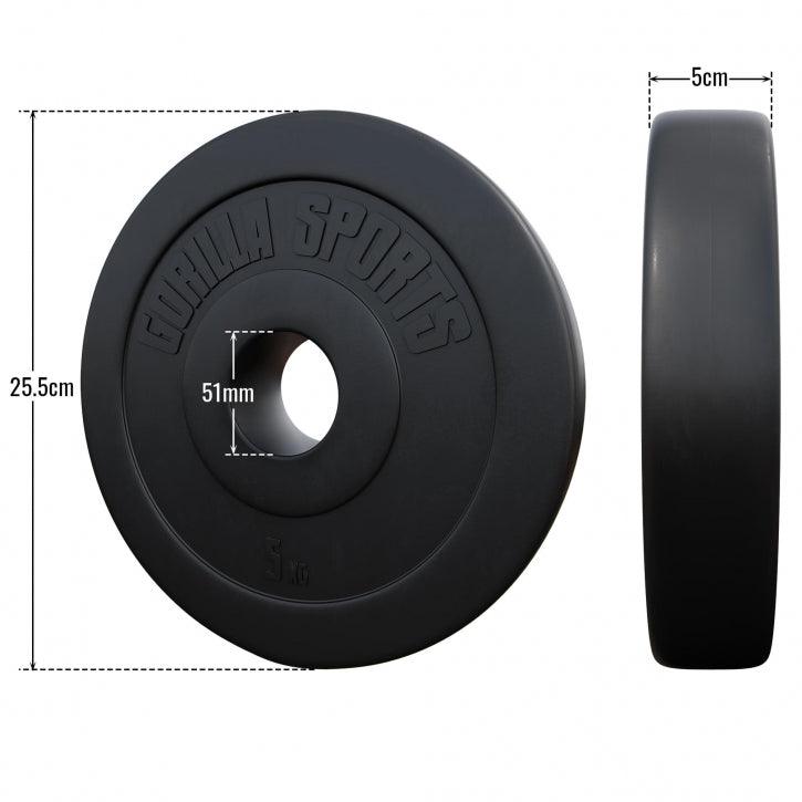 Hantelscheibe Olympia 50/51mm Kunststoff 1,25KG - 15KG - Gorilla Sports DE