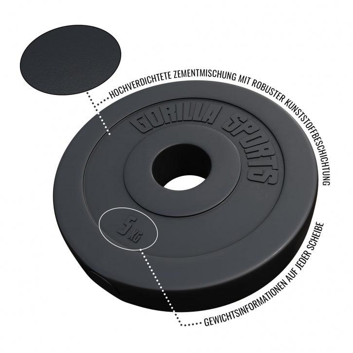 Hantelscheibe Olympia 50/51mm Kunststoff 1,25KG - 15KG - Gorilla Sports DE