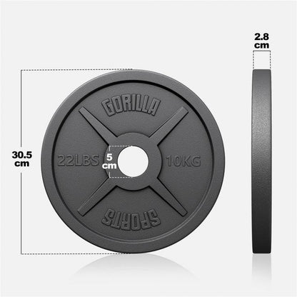 Hantelscheibe Olympia Gusseisen 50/51 mm - Gorilla Sports DE