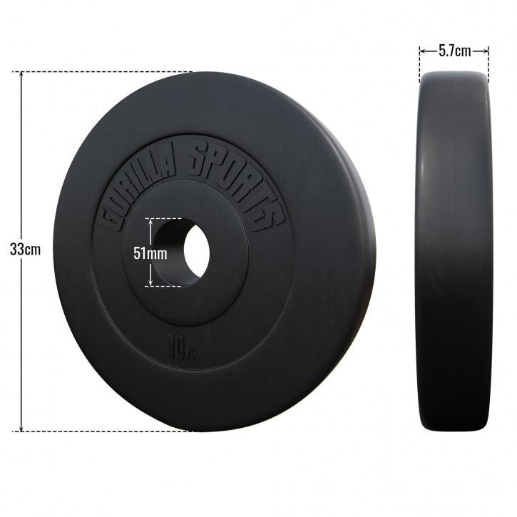 Hantelscheibe Olympia 50/51mm Kunststoff 1,25KG - 15KG - Gorilla Sports DE