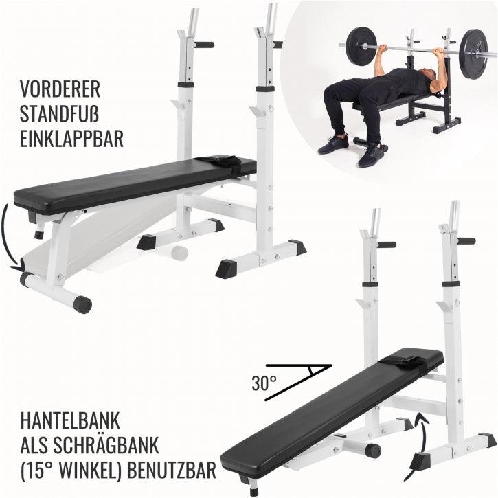 Hantelbank mit Langhantelset Gripper 100 kg - Gorilla Sports DE